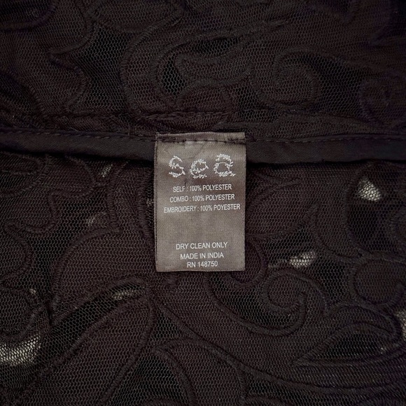 NWT SEA New York Mini Embroidered Long-Sleeve Dana Black Velvet Dress - Picture 7 of 7